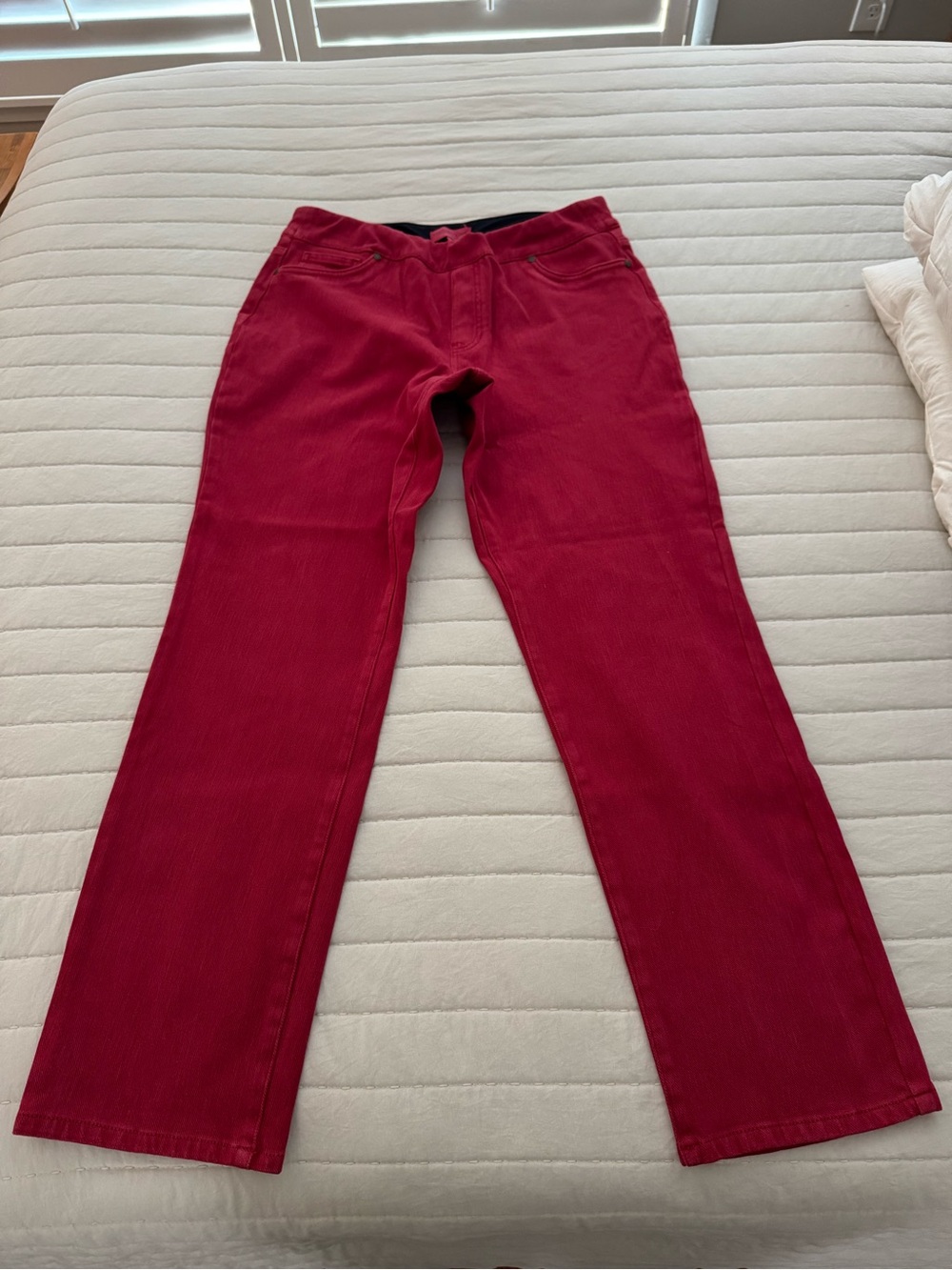 Coldwater Creek Raspberry Red Straight-Leg Corduroy Pants